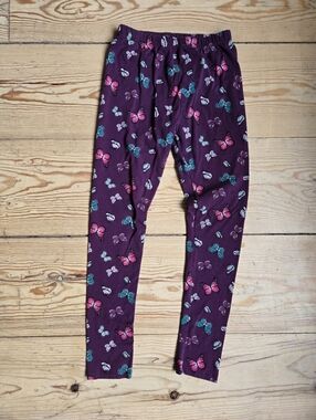 George Purple Butterfly Print Leggings Kids Size 10–12